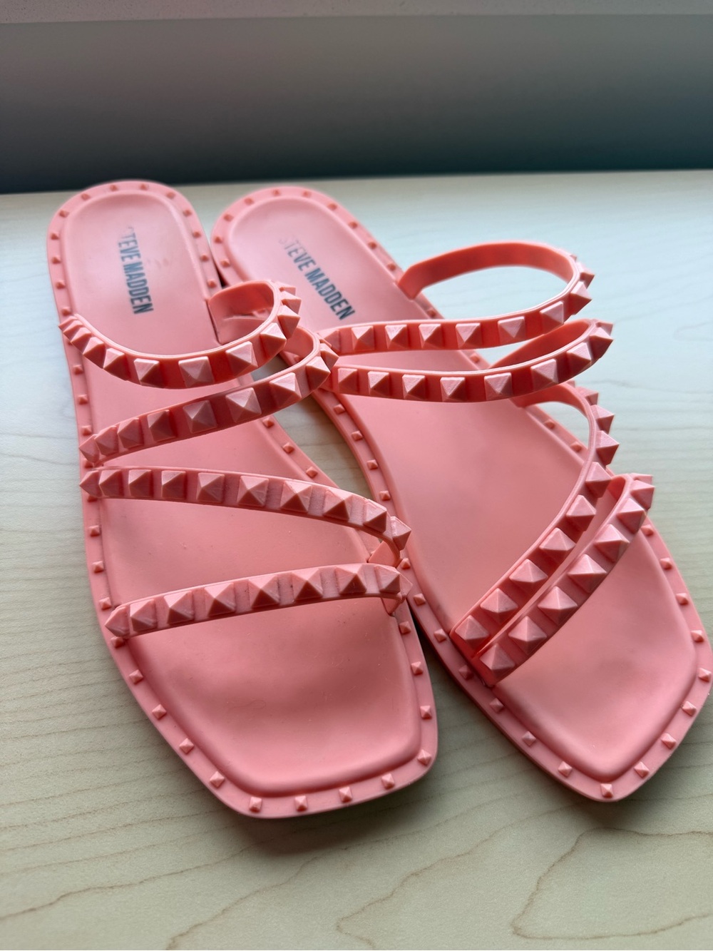 Steve Madden Skyler Jelly Slide Sandals Size 8 Peach /Orange